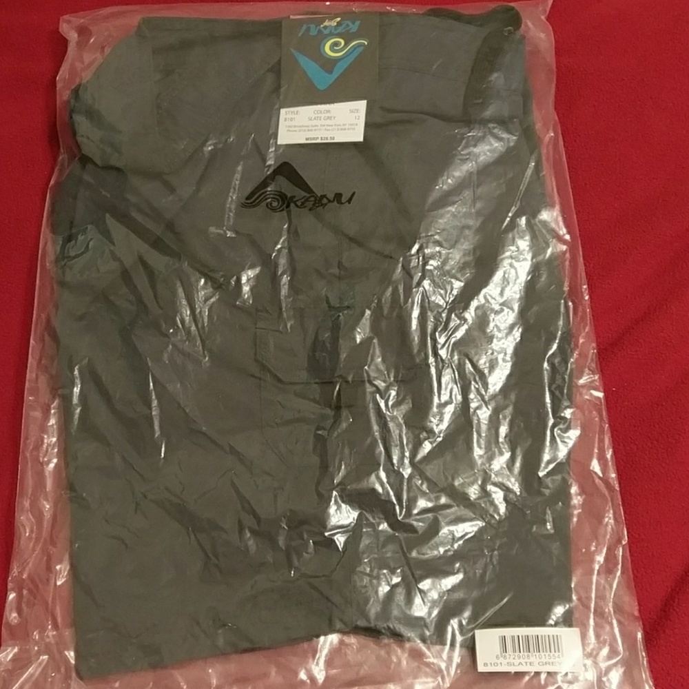 Dark grey Kanu Surf board shorts, new in bag